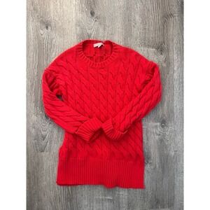 J.CREW Women's Sweater Orange XS/small 63% Cotton Long Sleeve Round‎ Neck